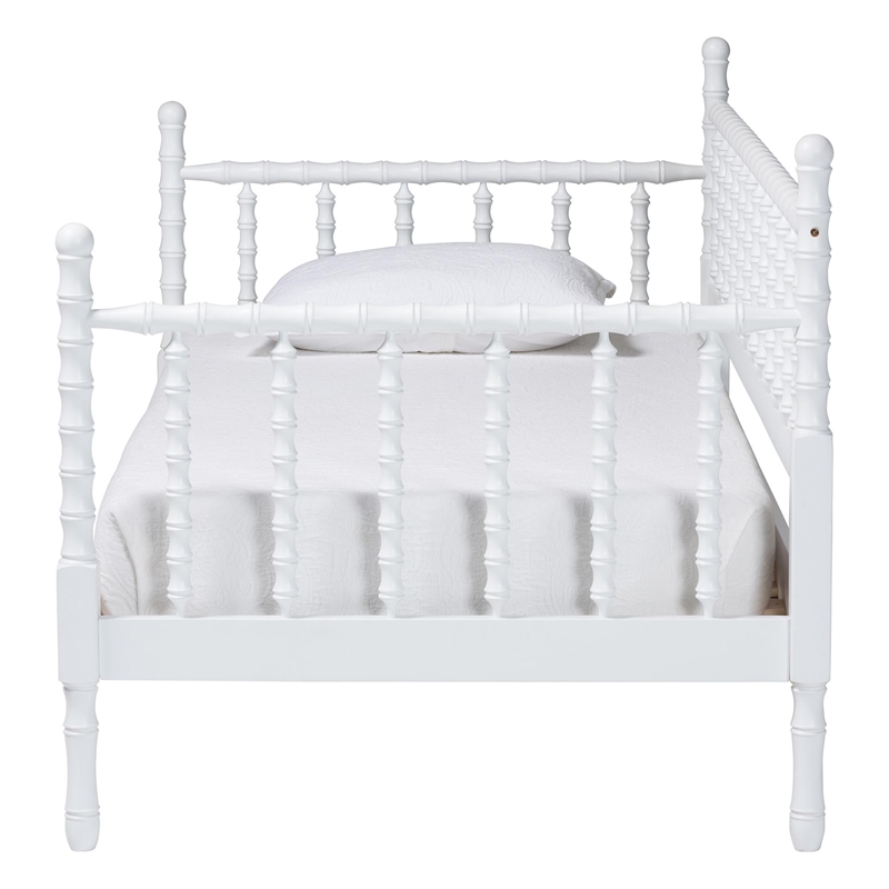 Baxton Studio Laurent Daybed Spindle Platform Bed Frame White