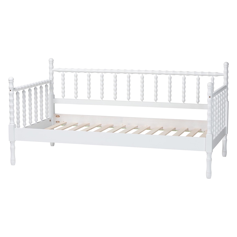 Baxton Studio Laurent Daybed Spindle Platform Bed Frame White