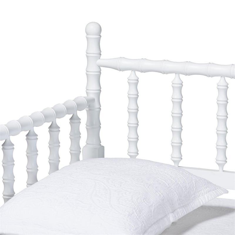 Baxton Studio Laurent Daybed Spindle Platform Bed Frame White
