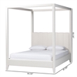 Baxton Studio Aerona Upholstered Canopy Bed Four Poster Platform Bed Queen