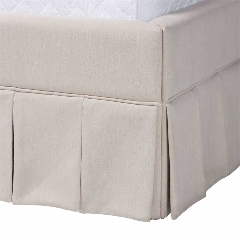 Baxton Studio Astin Platform Bed with Fabric Upholstered Bed Frame Queen