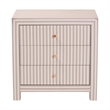 Baxton Studio Javianne End Table with Faux Leather 3-Drawer Storage Cabinet