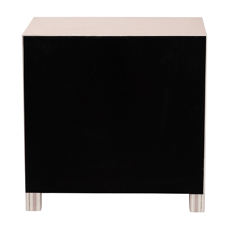 Baxton Studio Javianne End Table with Faux Leather 3-Drawer Storage Cabinet