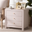 Baxton Studio Javianne End Table with Faux Leather 3-Drawer Storage Cabinet