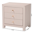 Baxton Studio Javianne End Table with Faux Leather 3-Drawer Storage Cabinet