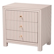 Baxton Studio Javianne End Table with Faux Leather 3-Drawer Storage Cabinet