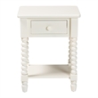 Baxton Studio Raynera End Table with Bobbin Legs - 1-Drawer Accent Table