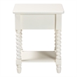Baxton Studio Raynera End Table with Bobbin Legs - 1-Drawer Accent Table
