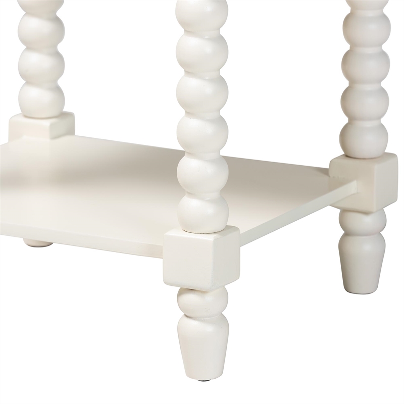 Baxton Studio Raynera End Table with Bobbin Legs - 1-Drawer Accent Table
