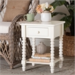 Baxton Studio Raynera End Table with Bobbin Legs - 1-Drawer Accent Table