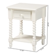 Baxton Studio Raynera End Table with Bobbin Legs - 1-Drawer Accent Table