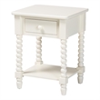 Baxton Studio Raynera End Table with Bobbin Legs - 1-Drawer Accent Table