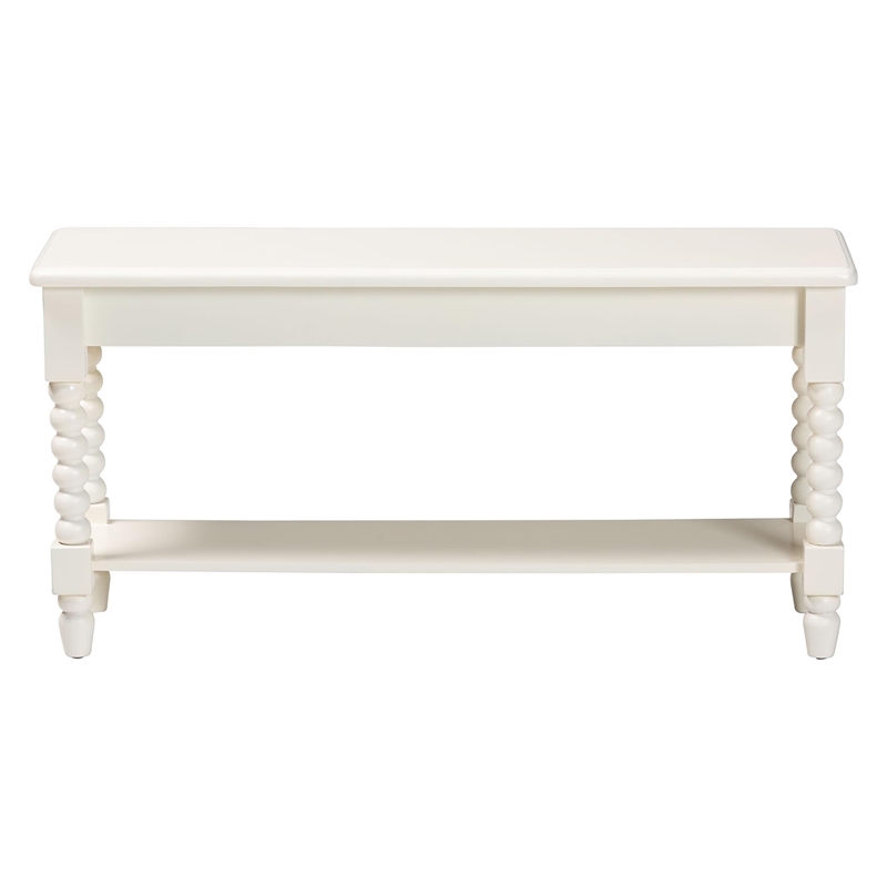 Baxton Studio Bayard Accent Bench with Bobbin Legs - Spindle Leg Entryway Bench