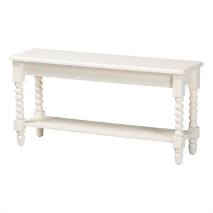 Baxton Studio Bayard Accent Bench with Bobbin Legs - Spindle Leg Entryway Bench