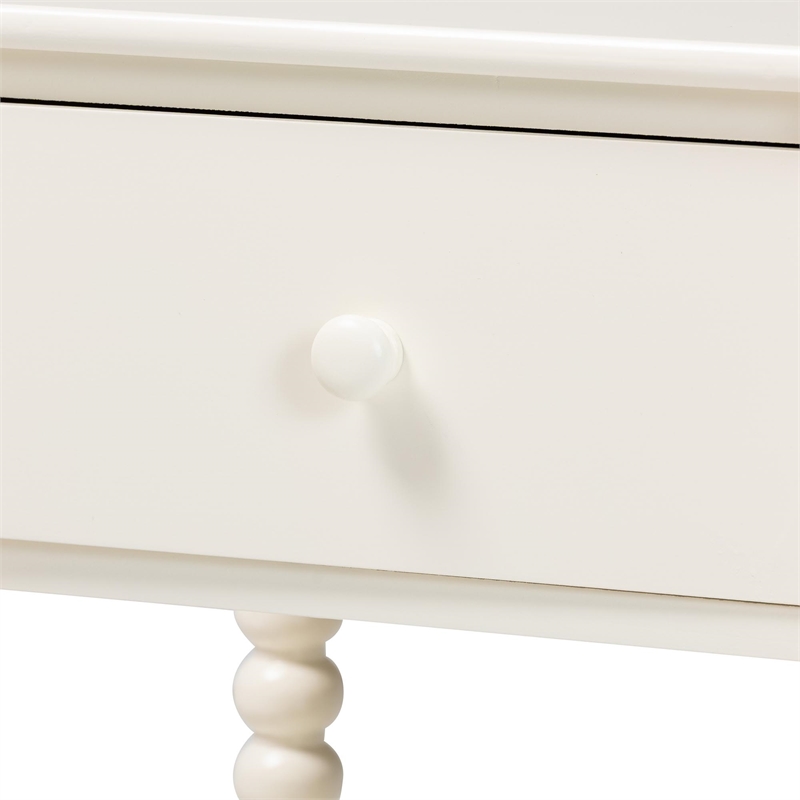 Baxton Studio Rimona End Table with Bobbin Legs - 1-Drawer Accent Table