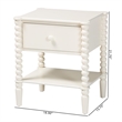 Baxton Studio Rimona End Table with Bobbin Legs - 1-Drawer Accent Table