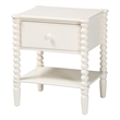 Baxton Studio Rimona End Table with Bobbin Legs - 1-Drawer Accent Table