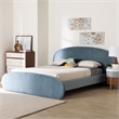 Baxton Studio Ekram Velvet Upholstered Platform Bed Bed Frame Queen