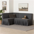 Baxton Studio Bryna 2-Piece Fabric Upholstered Dining Nook Bench Set Dark Grey