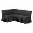Baxton Studio Bryna 2-Piece Fabric Upholstered Dining Nook Bench Set Dark Grey
