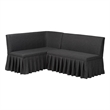 Baxton Studio Bryna 2-Piece Fabric Upholstered Dining Nook Bench Set Dark Grey