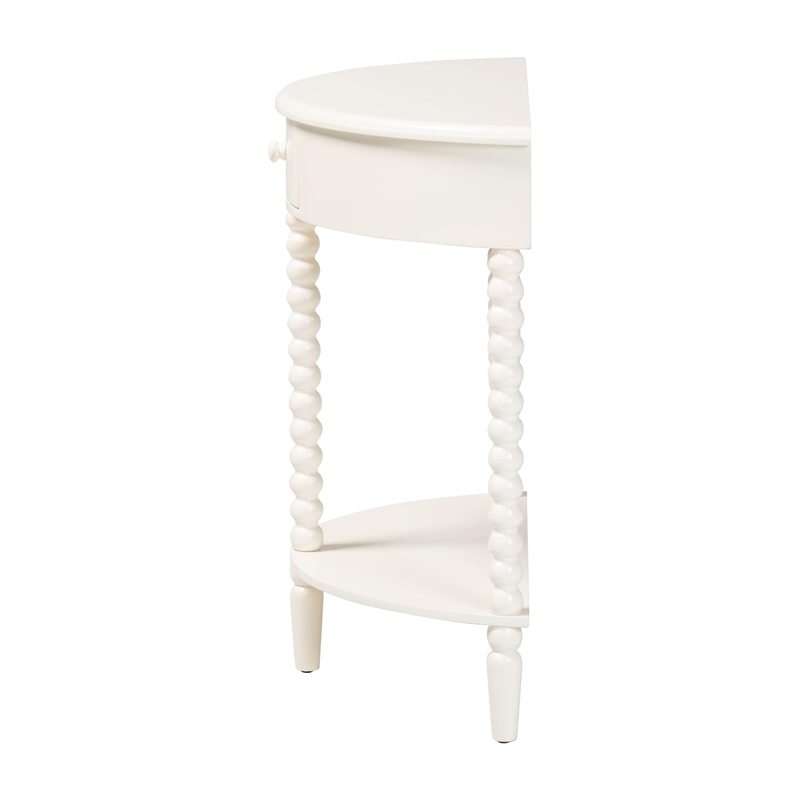 Baxton Studio Raynera Bobbin-Leg Demilune Console Table Half-Moon Accent Table
