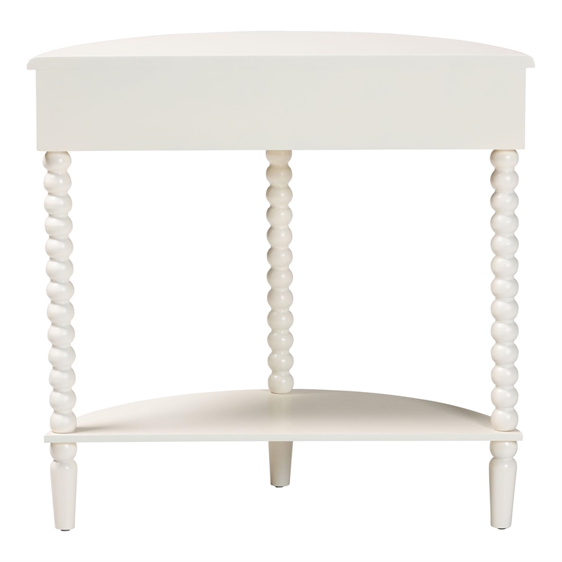 Baxton Studio Raynera Bobbin-Leg Demilune Console Table Half-Moon Accent Table
