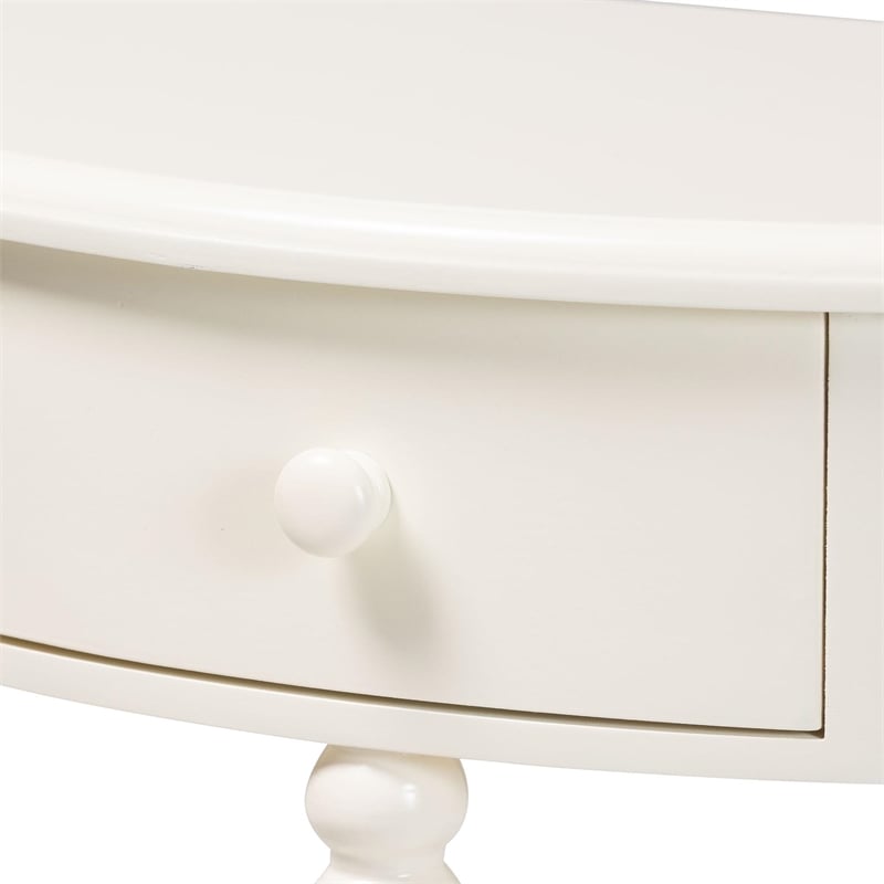 Baxton Studio Raynera Bobbin-Leg Demilune Console Table Half-Moon Accent Table