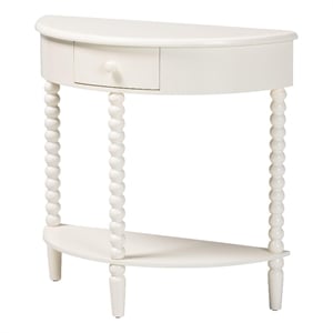 Baxton Studio Raynera Bobbin-Leg Demilune Console Table Half-Moon Accent Table