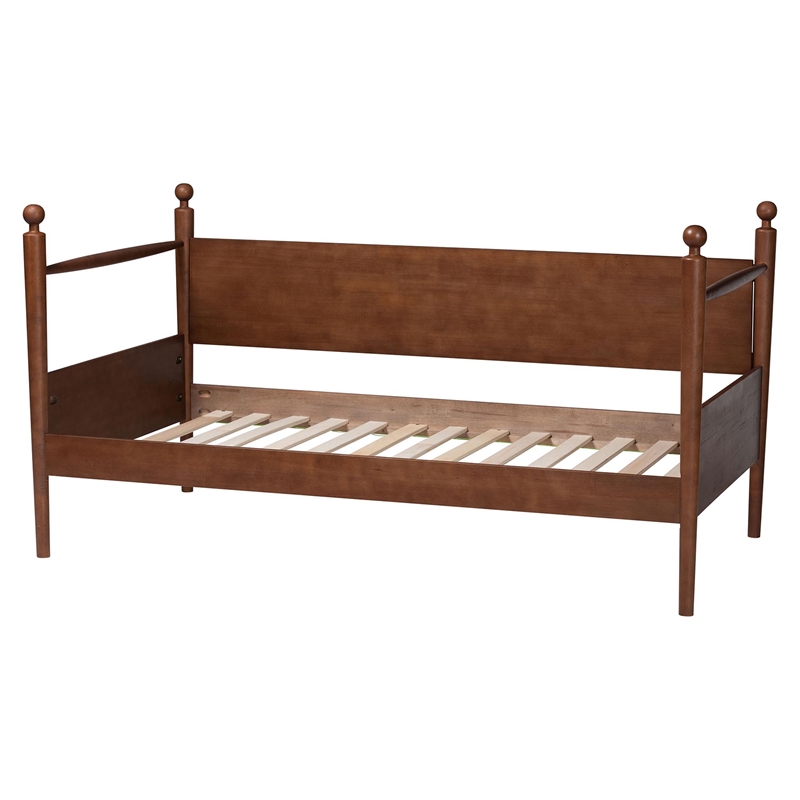 Baxton Studio Gianetta Wooden Daybed with Spindle Posts Classic Bed Frame Twin