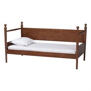 Baxton Studio Gianetta Wooden Daybed with Spindle Posts Classic Bed Frame Twin
