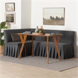 Baxton Studio Randolph 3-Piece Fabric Upholstered Dining Nook Set Dark Grey