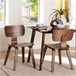 Baxton Studio Billie Wood 2-Piece Dining Chair Set Bentwood Frame Seating