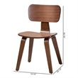 Baxton Studio Billie Wood 2-Piece Dining Chair Set Bentwood Frame Seating