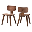 Baxton Studio Billie Wood 2-Piece Dining Chair Set Bentwood Frame Seating