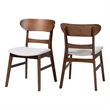 Baxton Studio Everwood 2-Piece Dining Chair Set Bentwood Frame Seating
