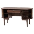 Baxton Studio Hayes Wood Writing Desk Mid-Century Modern Oval Desk with Drawer