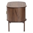 Baxton Studio Hayes Wood Writing Desk Mid-Century Modern Oval Desk with Drawer