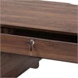 Baxton Studio Hayes Wood Writing Desk Mid-Century Modern Oval Desk with Drawer