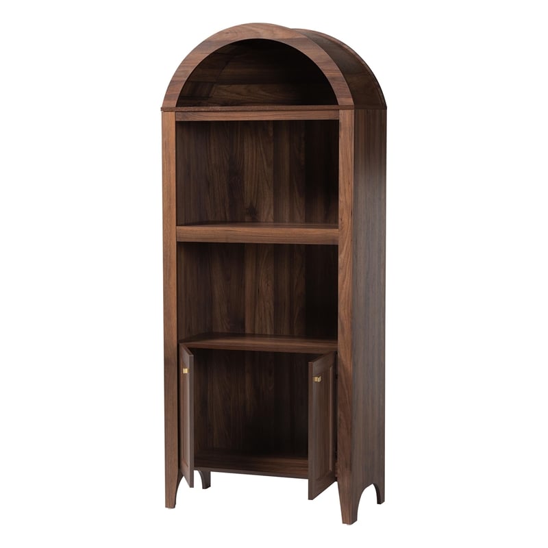 Baxton Studio Hayes Wood Cabinet with Arch Top Modern Display Piece