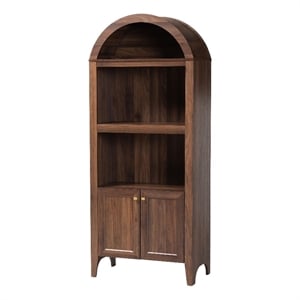 Baxton Studio Hayes Wood Cabinet with Arch Top Modern Display Piece