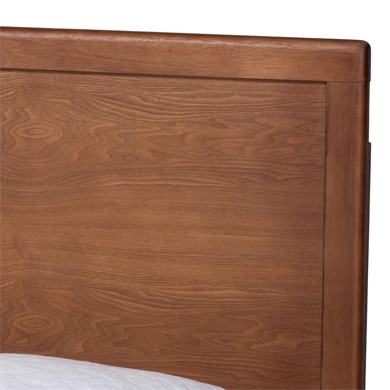 Baxton Studio Jiro Platform Bed Mid-Century Modern Wood Bed Frame Queen