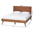 Baxton Studio Jiro Platform Bed Mid-Century Modern Wood Bed Frame Queen