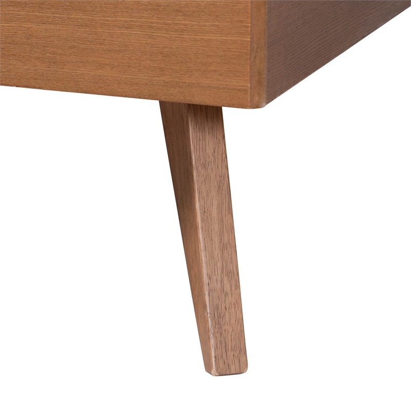 Baxton Studio Kirabo Platform Bed Mid-Century Modern Bed Queen