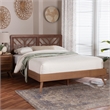 Baxton Studio Kirabo Platform Bed Mid-Century Modern Bed Queen