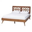 Baxton Studio Kirabo Platform Bed Mid-Century Modern Bed Queen
