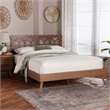 Baxton Studio Shukura Platform Bed Mid-Century Modern Bed Queen