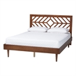 Baxton Studio Zola Platform Bed Mid-Century Modern Bed Queen