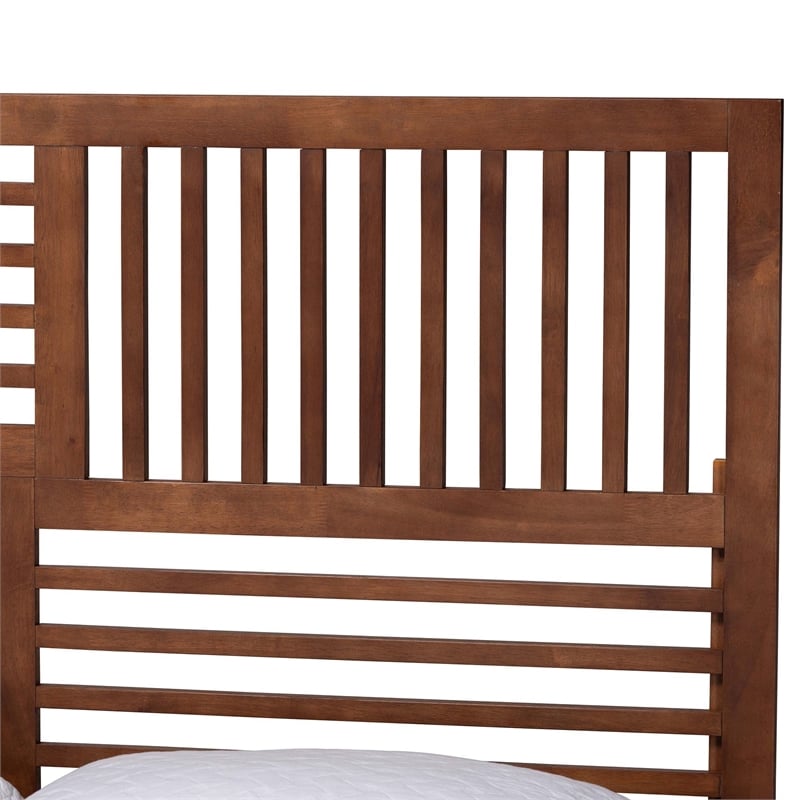 Baxton Studio Gemma Platform Bed Mid-Century Modern Bed Frame Queen