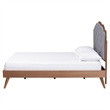Baxton Studio Aithan Platform Bed Mid-Century Modern Bed Queen